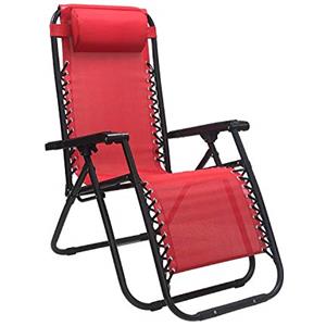 Totò Piccinni Sedia GRAVITY Sdraio da Giardino Poltrona Relax Pieghevole Salvaspazio Tubolari Acciaio 24mm Reclinabile Tessuto in Textilene, Mare Spiaggia Piscina Arredo Esterno (Rosso)