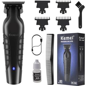 KEMEI 2299 Tagliacapelli Professionale da Uomo, Kit di Taglio per Capelli Senza Fili, Tagliabarba Zero Gapped, Tagliacapelli da Barbiere Con Lama a T Con Ricaricabile USB Regali per la Festa Del Papà