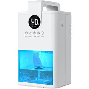 Vicloon Deumidificatore Casa 1L, Deumidificatore Portatile, Display LED, 30㎡ Dehumidifier Funzionamento silenziosa, Luce 7Colori, Timer, Modalità Sospensione, Spegnimento Automatico, Bagno, Armadio