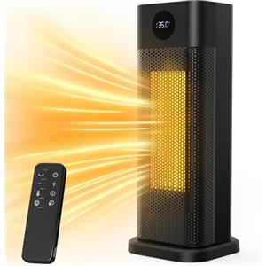 Minthouz Stufetta Basso Consumo,2000W PTC Stufa Elettrica, Stufetta Elettrica Da Bagno with Thermostat, LED Digital Display, 12H Timer, Stufa Basso Consumo for Home,Office, Bedroom