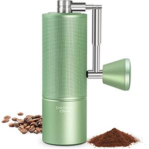 TIMEMORE Chestnut C3s PRO, macinacaffè manuale, aggiornamento del corpo interamente in metallo integrato, macinacaffè manuale con impugnatura pieghevole, per espresso e stampa francese, verde