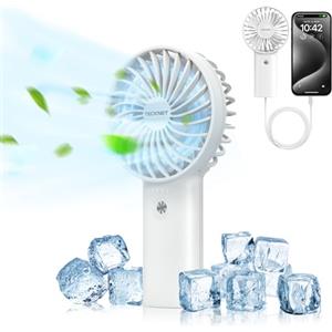TECKNET Ventilatore Portatile, Mini ventilatore usb con Powerbank da 5200mAh, Ventilatore portatile USB Ricaricabile, 3 Velocità Regolabili Ventilatore Batteria a Mano per Viaggio/Ufficio/Esterno