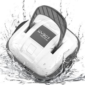 WYBOT Robot per Piscina, Funziona in 100 minuti, Pulitore Automatico, Parcheggio Automatico per Piscina, Forte Potenza di Aspirazione, due Ingressi d'acqua, Fino a 80 ㎡