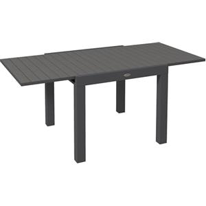 Outsunny Tavolo da Giardino Allungabile per 4-6 Persone con Piano a Doghe, Tavolo Rettangolare in Alluminio, 81/162x80x75 cm, Grigio
