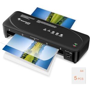 Bonsaii Plastificatrice A4, 80-125 Micron, Tecnologia per Evitare Inceppamenti, Sistema a 2 rulli, Plastificazione Veloce, Plastificatrice per Foto e Documenti L418-C
