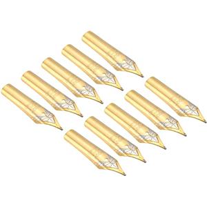 PATIKIL 0.5-0.7mm Linea Larghezza Stilografica Penna Pennino Sostituzione, 10pz 304 Inox Acciaio Inchiostro Intingi Calligrafia Penna Pennino per Disegno Scrittura, 2 Colori
