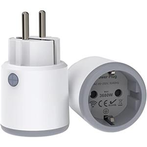 Zecamin Zigbee Presa Smart Alexa, 16A Presa Intelligente con Misurazione Corrente, Smart Plug 3680W con Controllo Remoto/Controllo Vocale, Presa Temporizzata Compatibile Alexa Google Home 1 Pack