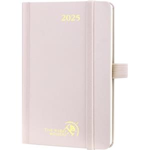 POPRUN Agenda Settimanale 2025 Piccola 16 x 10,5 cm, Copertina Rigida, Planner 2025 A6 con Nastro Segnalibro, Carta Spessa da 100 GSM, Rosa Chiaro