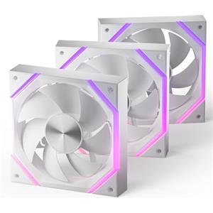 AsiaHorse Nyota Ventola per PC RGB da 120 mm, 3 pezzi [HDB] 2000 RPM/61.5 CFM/2,16 MMH2O ARGB Ventola 5 V3 PIN ARGB e 12 V4 PIN PWM, durata 50,000 ore