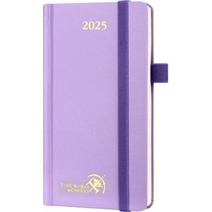 POPRUN Agenda Settimanale 2025 Piccola 16,5 x 9 cm, Copertina Rigida, Planner 2025 Tascabile con Nastro Segnalibro, Carta Spessa da 80 GSM, Viola Chiaro