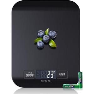 izeyu 【10KG&Acciaio Inox】Bilancia Cucina Digitale, Elettronica Bilancia Alimenti con Funzione Tare, Alta Precisione 1g/0.1oz, Facile da Pulire, Batterie Incluse