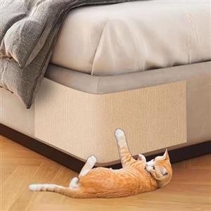 ENONCI - Tappetino tiragraffi autoadesivo per gatti e altri animali domestici, protezione antigraffio per divano e mobili, riutilizzabile (beige, 40 x 120 cm)