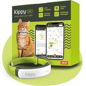 Kippy CAT - Collare GPS per Gatti - Localizzatore e Tracker di Salute e attività - Collare GPS Gatto con Sistema Antistrozzo - Crea Confini Virtuali