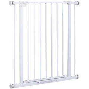Pawhut Cancelletto di Sicurezza per Bambini e Animali Domestici Bianco 76 x 72-82 cm