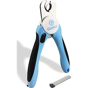 gonicc Tagliaunghie Cane E Gatto Professionale in Acciaio Inossidabile per Cani Gatti Medi e Grandi Lima Unghie, con Protezione per Evitare di Tagliare Le Unghie Troppo Corte, con Lima in Omaggio