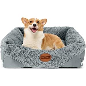 Nobleza Cuccia Cane Interno Taglia Pochi, Cuccia per Cani Lavabile, Morbida Confortevole Letto per Cani, Bordi Rialzati, Fondo Antiscivolo, 60x50x18cm, S, Gris