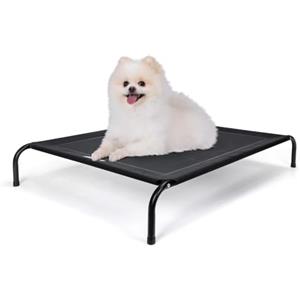 Nobleza Brandina per Cani, Lettino Rialzato per Cani Tagila Piccola, Lettino Cane per Giardino E Outdoor, Letto Rinfrescante per Animali Domestici Lavabile, Nero, S, 87x65x20CM