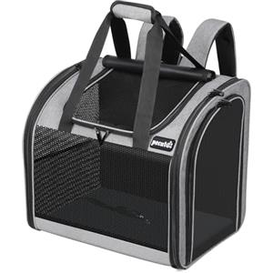 Pecute Zaino per Gatti & Cucciolo,con Disegno Ampliato e Design Ventilato, Pieghevole, con Cinghia di Sicurezza