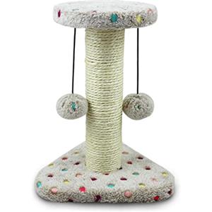 Nobleza - Tiragraffi per Gatto, a colonne con Palle Laterali, di Colore Marrone. Alto 28 cm.
