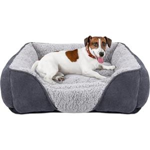 JOEJOY Cuccia Cane Interno Taglia Piccola Medio, Lavabile, Letto morbida e antiscivolo, rettangolare, M(63×53×20 cm) Grigio