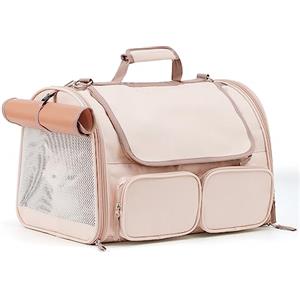 FUKUMARU Trasportino Per Cani e Gatti,Borsa Approvato Per Il Trasporto Aereo,Trasportino Pieghevole Per Animale Domestico Taglia Piccola Fino a 7 kg, Traspirante, Rosa