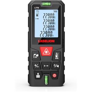 LASELION Metro Laser 70M, LASELION Misuratore Laser Professionale con Retroilluminazione LCD e 2 Strumenti a Bolla Orizzontale, Livella Incorporata e Funzione di Silenziamento