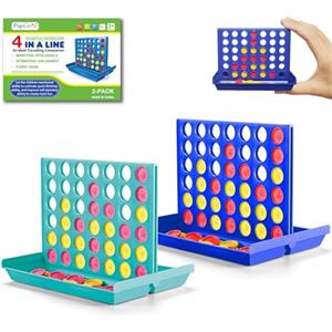 Pup Go Gioco da tavolo mini formato 4-in-linea per bambini 2 pezzi - Perfetto formato da viaggio per aerei e automobili, Divertente e coinvolgente gioco del quattro in linea per bambini 3-8 anni