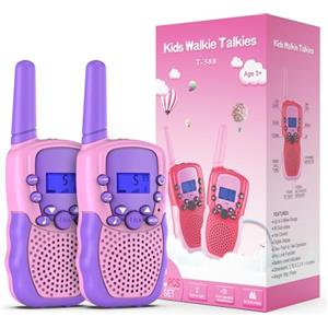Kearui Giocattoli per 3-12 Anni Ragazze,Walkie Talkie Bambini 8 Canali Radio Giocattolo a 2 vie Con Torcia LCD Retroilluminata Giocattoli All'aperto al Coperto,Regali per 3-12 Ragazze o Ragazzi