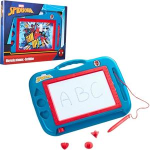 Disney Lavagna Magnetica per Bambini - Lavagnetta Cancellabile Bambini con Penna e Timbri - Lavagna Magica Spiderman Frozen Giocattoli Educativi Regalo 3+ (Blu Spiderman)