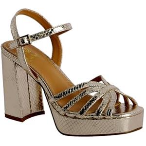 EL CABALLO Scala, Sandali estive con Tacco-Scarpe Donna Eleganti comode, Oro, 36 EU
