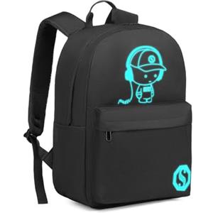 KONO Zaino Casual, Zaino Uomo Leggero 15,4 Pollici Laptop Bag per Viaggi Lavoro Scuola Affari Sport (Nero-A)