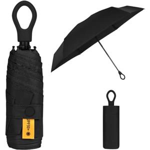 Vicloon Mini Ombrello, Ombrello Tascabile 6 Nervature in Lega di Alluminio, Portatile Compatto Pieghevole Viaggio Ombrello, UPF>50+ Ombrello da Sole/Pioggia