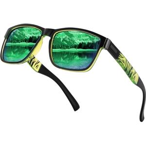 Farrobor Occhiali da Sole da Uomo Polarizzati - Quadrati Protezione UV400 Occhiali Guida Pesca Sunglasses