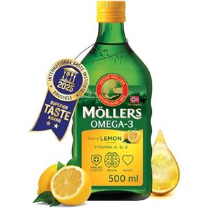 MÖLLER'S Moller's ® | Olio di fegato di merluzzo Omega 3 | Integratori alimentari di omega-3 con EPA, DHA, vitamine A, D ed E | Superior Taste Award | Marchio esistente da 166 anni | Neutro | 250 ml