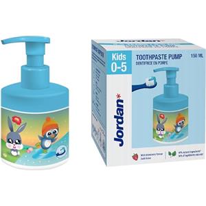 Jordan* | Dentifricio per bambini con pompa dosatrice | Dentifricio in erogatore a pompa equivalente a 3 tubi normali | Soluzione innovativa e comoda | 0-5 anni | 500 ppm | Fragola | 150 ml