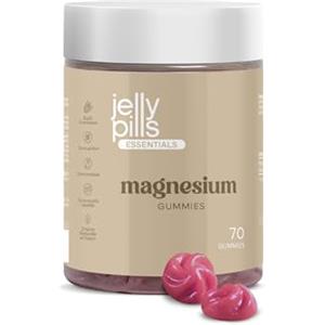 Jelly Pills® 1620 mg Citrato di Magnesio e vitamina B6-70 gummies vegane al gusto di frutti di bosco che forniscono 180 mg di magnesio - Senza zuccheri aggiunti - Riducono stanchezza e affaticamento