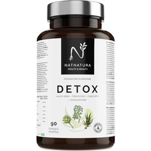 NATNATURA Detox dimagrante forte. Detox fegato e intestino. Migliora la tua digestione ed elimina le tossine. Formula potente con Aloe Vera, Carciofo e Finocchio. 90 Capsule Vegetali.