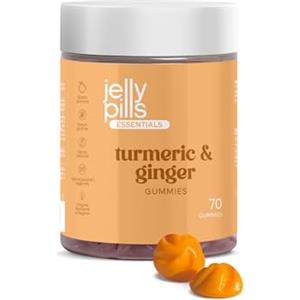Jelly Pills® Curcuma Gummies con zenzero e pepe nero - 70 Gummies vegane al gusto arancia - Senza zuccheri aggiunti - Estratto di curcumina - Antinfiammatorio e per i problemi digestivi
