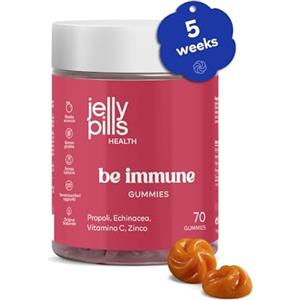 Jelly Pills® Vitamina C Zinco Propoli ed Echinacea - Senza zuccheri aggiunti - 70 gommine al gusto di arancia per rafforzare il sistema immunitario - Per bambini e adulti