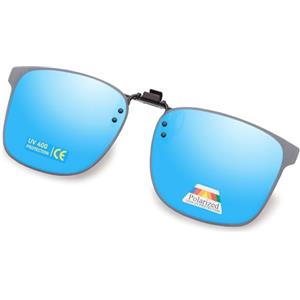 Epavouos Occhiali da sole polarizzati Clip-On UV400 anti-riflesso lenti laser Edge Design unisex, Blu, 47mm*62mm
