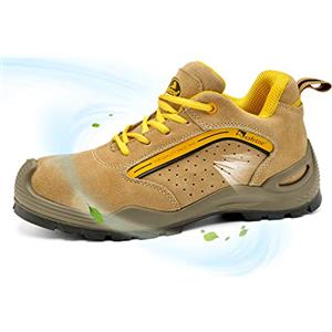 SAFEYEAR Scarpe Antinfortunistiche Uomo & Donna S1P, 7296YN Comode Scarpe da Lavoro Estive & Inverno, Traspirante Pelle, SRC Leggere Suole, S1P Puntale in Acciaio e Piastra in Acciaio