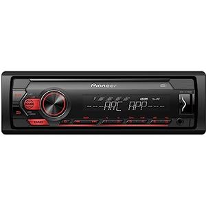 Pioneer MVH-S220DAB, 1DIN Autoradio con RDS e DAB+, rossa, USB per MP3, WMA, WAV, FLAC, entrata AUX, supporto Android, controllo diretto da iPhone, ARC App