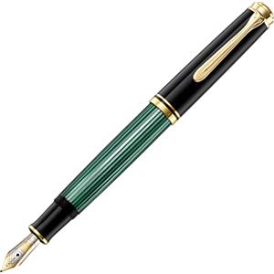 Pelikan 979443 - Penna Stilografica Linea M600 Classic, Verde Souveraen/Nero, Dettagli Oro 24K, Pennino Bicolore in Acciaio Inossidabile, Dimensione F