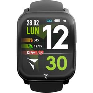 TECHMADE Smartwatch Tech Feel, ECG ad un tracciato, Frequenza Cardiaca, Ossigenzione, Sport, Sleep Monitor, Notifica Chiamata, Compatibile con IOS e Android (Black Case and Strap)