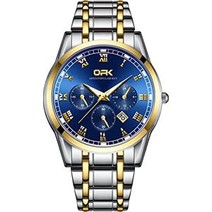 Basfur Orologio Analogico al Quarzo Uomo con Cinturino in Acciaio Inossidabile Ho-Montre-007-01