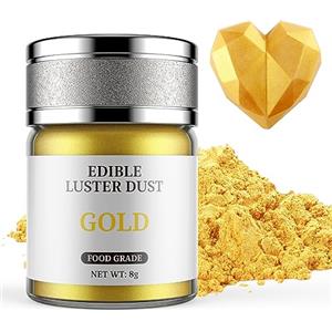 Waysroma Glitter Commestibili Oro, Waysroma Glitter Commestibili per Torte Glitter Commestibili per Drink Colorante Alimentare in Polvere per Cupcakes, Fondente, Cioccolato, Pasqua Biscotti (8g)