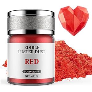 Waysroma Glitter Commestibili Rosso, Waysroma Glitter Commestibili per Torte Glitter Commestibili per Drink Colorante Alimentare in Polvere per Cupcakes, Fondente, Cioccolato, Halloween Biscotti, Bevande (8g)