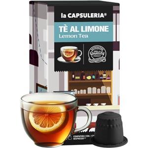 La Capsuleria TÈ LIMONE (80 Capsule) compatibili con Nespresso, 8 box da 10 capsule, dal gusto fresco e agrumato, ideale per una pausa rilassante e rigenerante, senza glutine