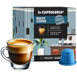 La Capsuleria IRISH COFFEE, gusto Baileys (80 Capsule) compatibili con Nespresso, 8 box da 10 capsule, caffè cremoso ispirato al celebre Irish Coffee con note di crema whiskey, senza glutine (La Capsuleria)