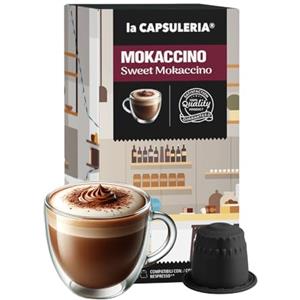 La Capsuleria MOKACCINO (80 Capsule) compatibili con Nespresso, 8 box da 10 capsule, deliziosa combinazione di caffè, latte e cacao, cremoso e irresistibile, senza glutine (La Capsuleria)